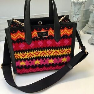 Kate Spade Manhattan Fair Isle Sweater HandBag Tote NWT